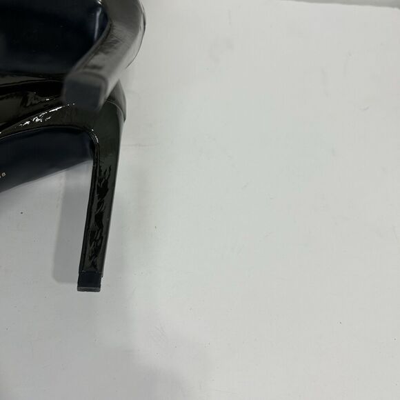 ZARA Trafaluc 38 / 7.5 Heel Ankle Boots Pointed Toe Green Faux Patent Leather - Picture 8 of 8